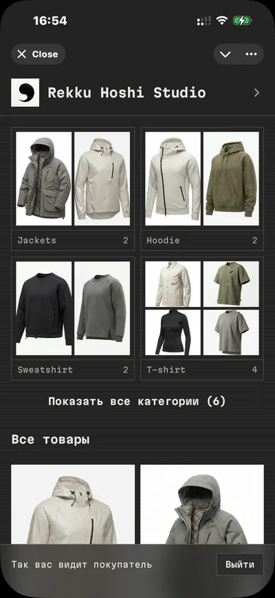 Каталог витрины